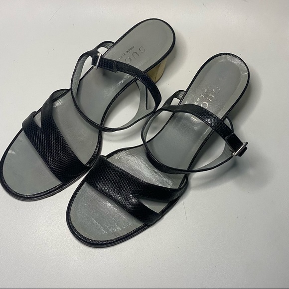 Gucci Black Block Heel Ankle Strap Sandal - Picture 4 of 16